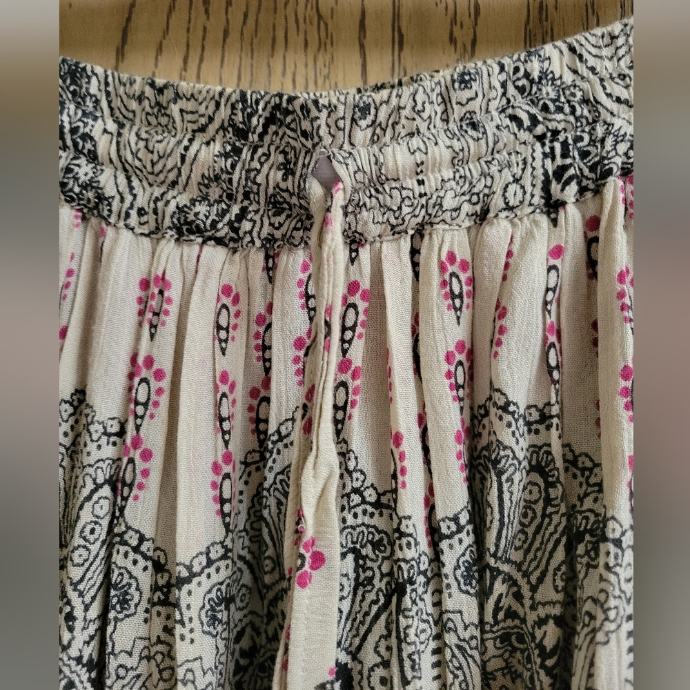 VTG Y2K Maxi Skirt India Eastern Print Festival Fairy Gypsy Boho Floral Flowy M - Picture 8 of 11
